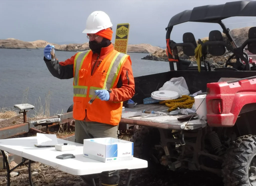 Sampling at the APIA site in Atka, Alaska